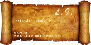 Loisch Izsák névjegykártya